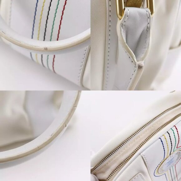 CELINE Mini Boston Handbag 2004 Athens Olympics Limited White Nylon canvas... - Picture 6 of 12